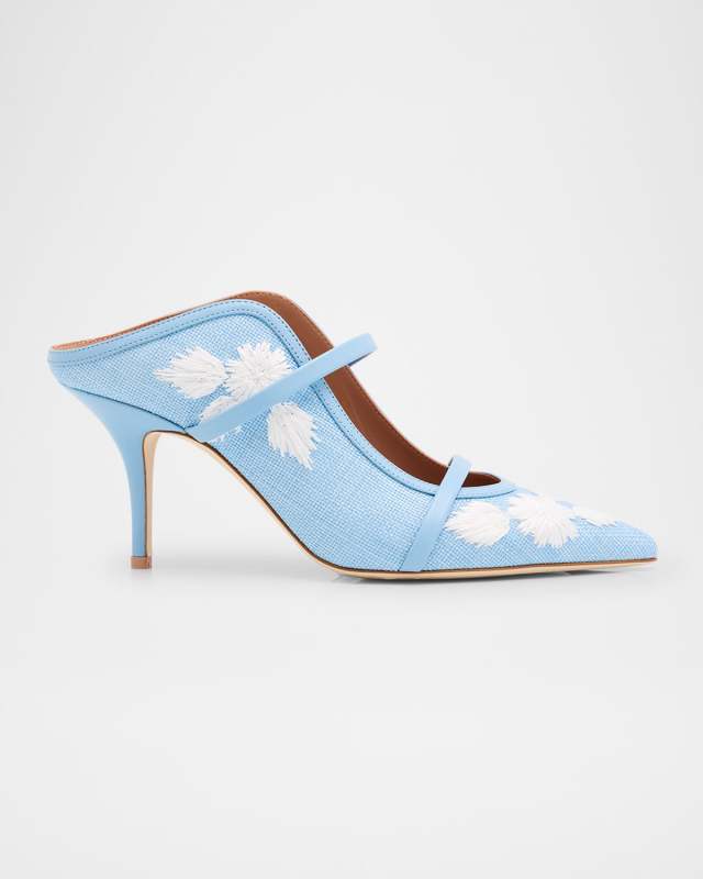 Maureen Raffia Dual-Band Mule Pumps